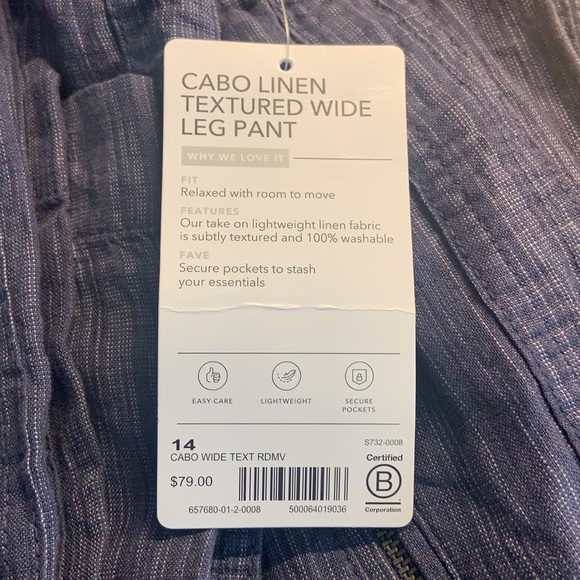 ATHLETA  Cabo Linen Textured Wide Leg Pant NWT - Picture 4 of 4